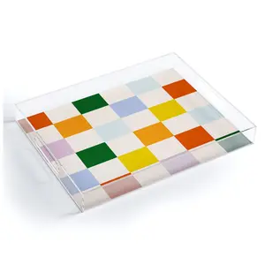Deny Designs Acrylic Tray -Retro Rainbow by Lane and Lucia