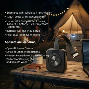 2026 WiFi Receiver Audio Video Transmitter Phone Projector HDMI-Compatible Mirroring Screen Display Adapter for PC TV Receiver