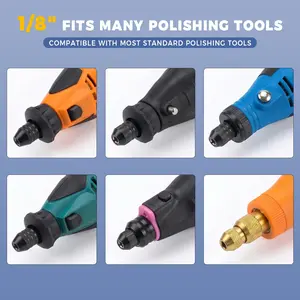 Polishing Wheel Kit, Wool Felt Buffing Wheels, Rotary Tool Accessories, 1/8 Inch Shank, for Jewelry, Metal, Glass, Stone, Acrylic
