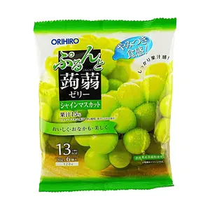 ORIHIRO Konjac Jelly - Sunshine Rose Grape Flavor, 6 pcs (120g) - 0 Fat, Low Calorie Snack