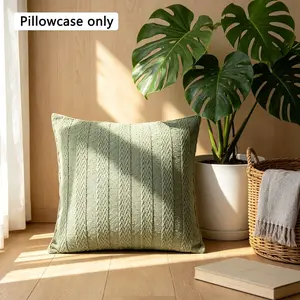 Nordic Solid Color Knitted Pillowcase, Multi-Color Soft Texture Sofa Cushion Cover, Home Decor, Minimalist Style, Fall & Winter