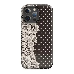 COCOA LACE Phone Case | Brown Polka Dot Pattern | Cute Girly Aesthetic iPhone 17 16 15 14 13 12 Pro Max MagSafe Case