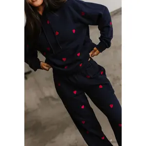 Signature Set - Queen Of Hearts | Womens Sweat Set | Plus Size | Fleece Lined | Womenswear | Embroidered