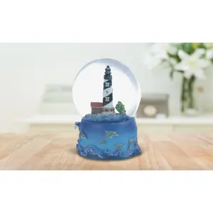 3.5"H Cape Hatteras Lighthouse Glitter Snow Globe Statue Decoration Figurine
