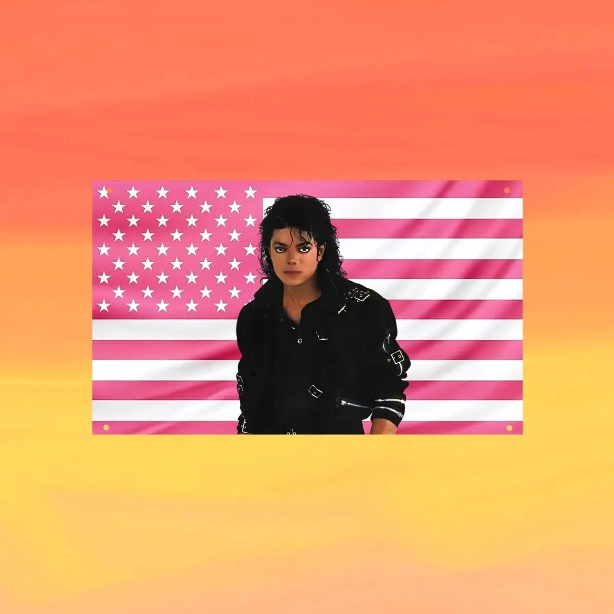 Michael Jackson Pink US Wall Tapestry Flag, King of Pop Wall Art, Music Bedroom Decor, Fan Banner