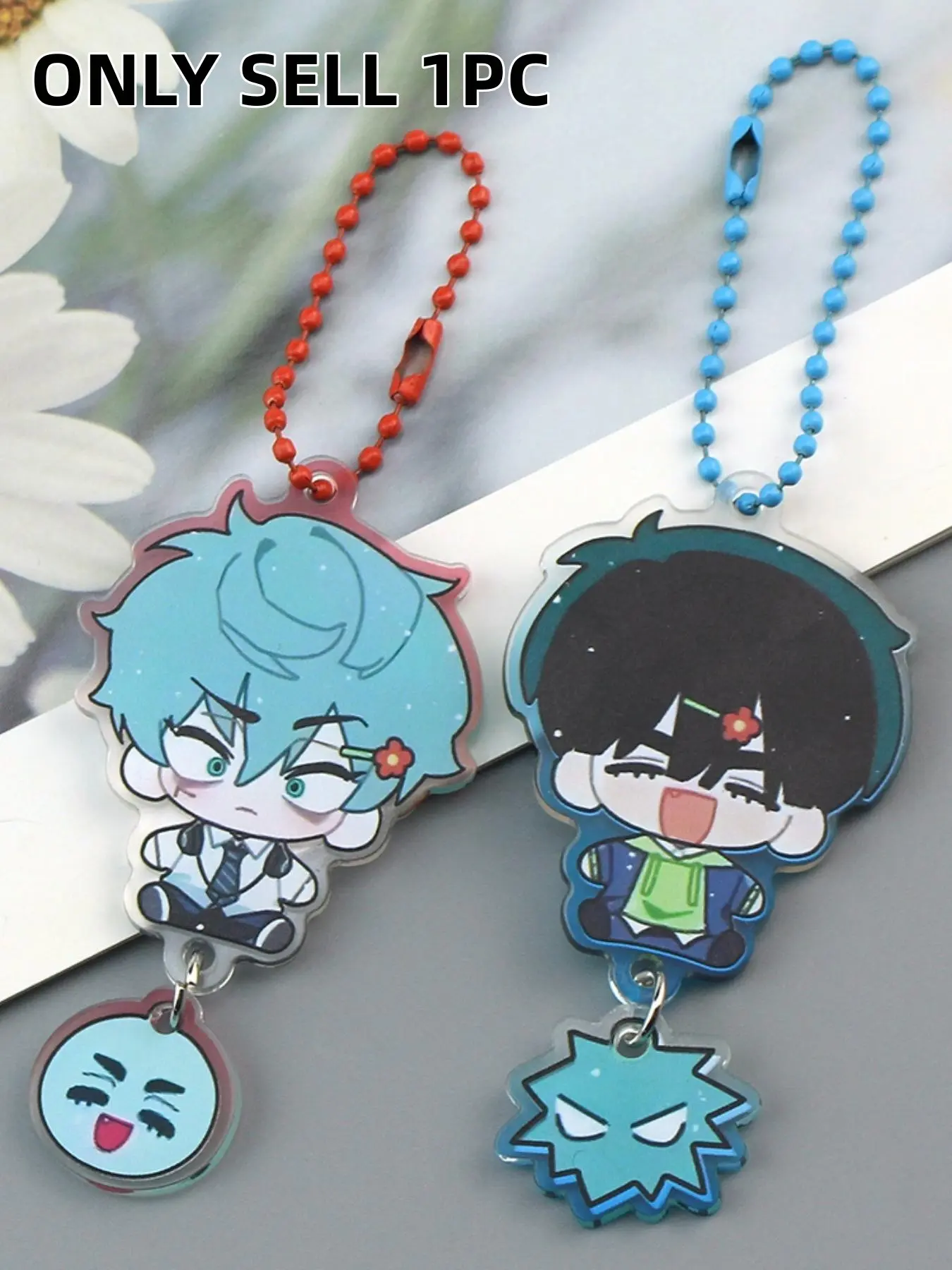 1pc Alien Stage Pendant Keychain with Acrylic Design, Cute Cartoon Ivan and Till Charms Bag Decoration, Cute Keychains, Gifts for Fans and Collectors, Keychain Jewelry, Keychain Collectible