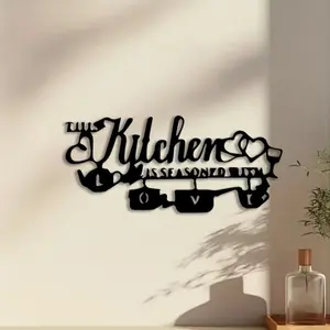 1pc Kitchen Quote Metal Wall Art, Western Wall Art, Modern Cool Design Kitchen Quote Statue Mural, Perfect for Kitchen Wall, Dining Room Wall, Gallery Wall, Christmas Decor, Ideal Gift for Cooks, Powder-Coated Metal