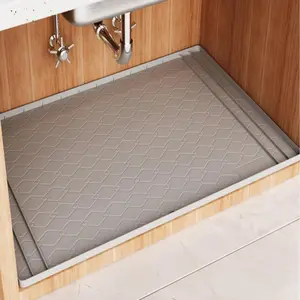 Cuttable Silicone Sink Mat, 1 Count Multi-functional Waterproof Silicone Mat, Under Sink Storage Cabinet Shelves Counter Protection Mat