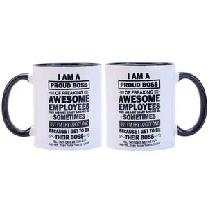 Best Boss Coffee Mug Gifts For Women Men, I Am A Proud Boss Coffee Mug, Best Leader Mentor Appreciation Gifts For Women Men 11oz Drinkware Ceramic