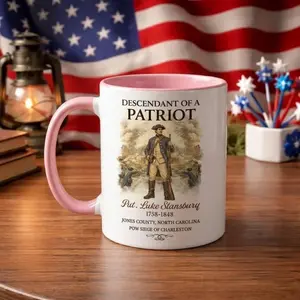 Personalized Patriot Descendant America 250 Mug, Patriotic America Ceramic Coffee Mug, Historic American Heritage Gift, Retro Vintage History Mug, USA 1776–2026 Anniversary Keepsake Cup, Custom Patriotic Mug Gift