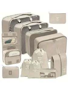 Travel Storage Set 12 Pieces, Waterproof Luggage Organizer Bags, Travel Clothes Organizer, Includes Cube, Clothing Bag, Cosmetic Pouches, Perfect for Vacation, College, Beach