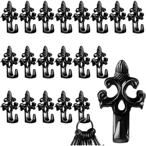 20 Pack Push Pin Hangers 20 Lbs  Shape Push Pin Picture  Nails Hooks Wall Hooks Decorative Thumb Tacks for  Office Fabric Wall Wooden(Black)