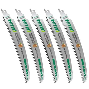9-Inch Arc Curved Reciprocating Saw Blades for Tree Trimming & Wood Pruning – 6 TPI, 5 Pieces, Ideal for Wet & Dry Wood Cutting, Sawzall Blades for Trees