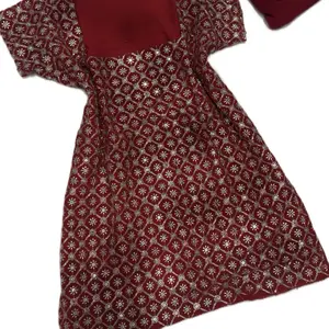 3 Piece 90s Kurti Set with Pant and Duppatta Floral Design for Women Womenswear Clothes