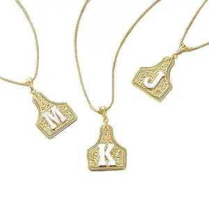 Niubai Brand Letter Pendant Necklace Two-tone Letter Pendant Adjustable 20inch Chain Western-style Jewelry Gift Suitable for Men and Women Handmade Fashion Accessory