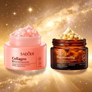 Collagen Niacinamide & Vitamin C Cream Capsule Twin Pack, Deep Hydration & Smoothing Skin Care Set, Nourishing & Soft Daily Face Care Duo Suitable for All Skin Types, Calming Gentle Moisturizing Formula