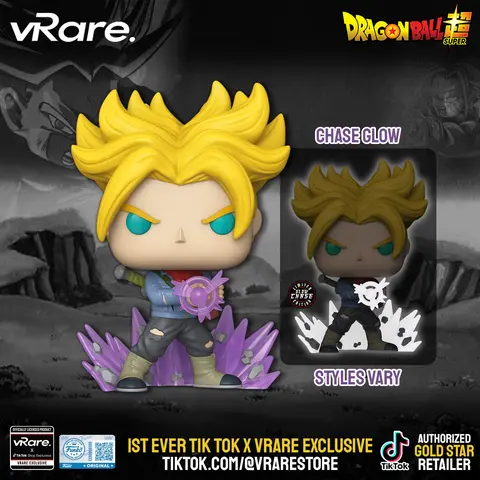 Funko POP Animation: Dragon Ball Super - Super Saiyan Trunks Tik Tok x vRare Exclusive (Styles Vary)