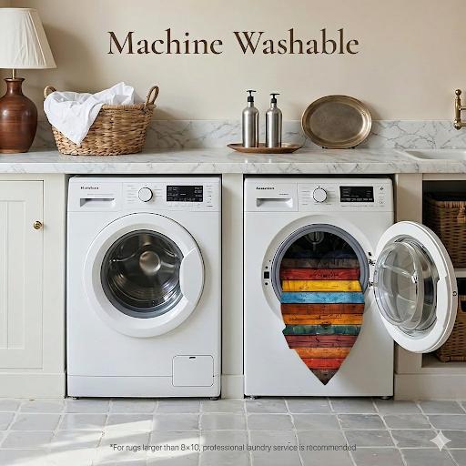 2x10 Colorful Rustic Wood Runner Rug – Washable Non-Slip Kitchen Rug, Soft Low Pile Carpet Perfect for Hallway, Laundry & Pet-Friendly Homes