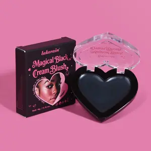Lakerain 1 Count Black Temperature-Changing Blush, Transforms from Black to Pinkish Purple, Locks in Moisture, Long-Wearing, Resists Creasing, Allows Buildable Makeup Effects