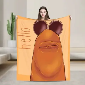 Super Warm BlanketKids Adult Airplane Travel Marcus the Worm Throw Blanket  Flannel Bedspread Bed Novelty Sofa Bed Cover