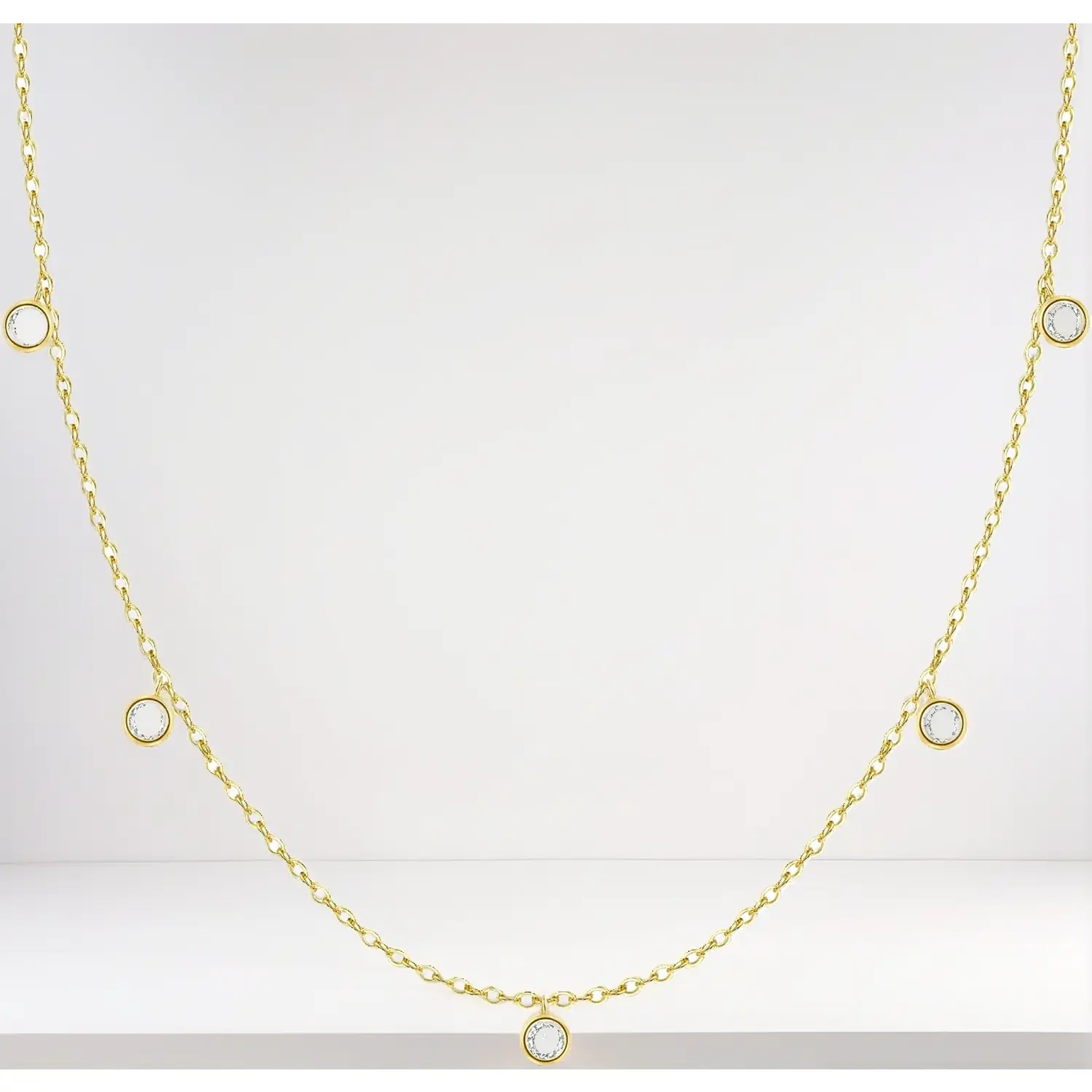 A- Diamond Necklace-Gold