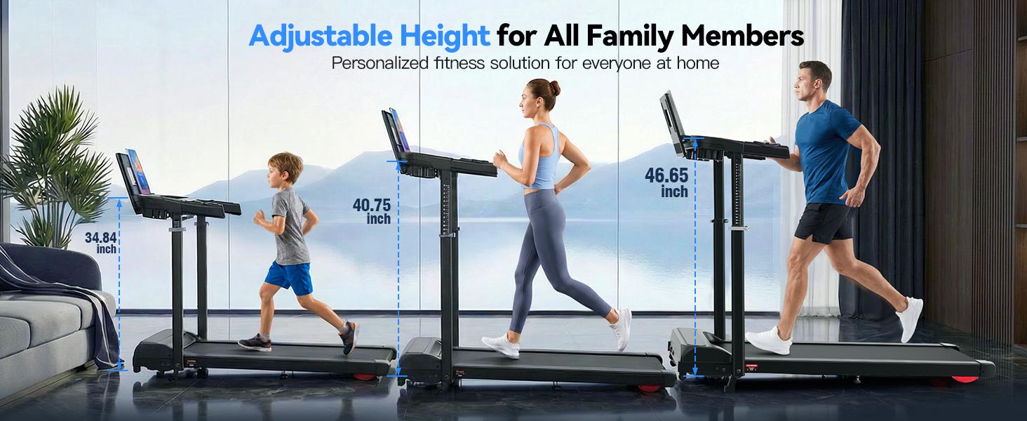 【Spring Glow Up】ANCHEER Treadmill for Kids and Adults with Adjustable Height & Desk Workstation, 450LBS Capacity, Easy Assembly Treadmill with 15% Incline and LED Display, 3.5HP Slient Motor Treadmill with Desktop for Home Office Whole Family Workout