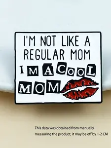 1pc Cute Cartoon Pin Set, Fun Cool Mom Text Aesthetic Tie Pins, Various Plastic Pins for Backpacks, Hats, Bags, All Seasons, Versatile