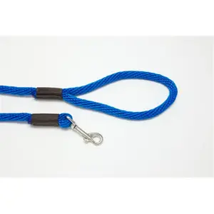 212 MAIN Purple Pebble Leedz Medium Blue Swivel Leash - 6 ft x 0.37 in Woven Round Rope, Breathable Handle, UV-Resistant Pet Lead
