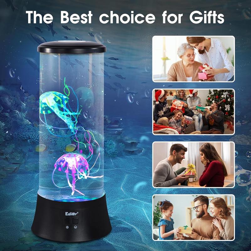 7-Color Setting Jellyfish Tank Lamp Quiet Design Ideal for Home Office & Children's Gift Customizable Ambiance Versatile Functional Decor