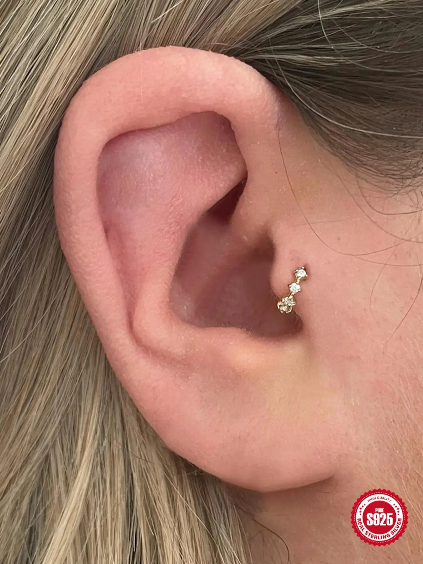 925 Sterling Silver Women's Elegant Rhinestone Decorated Earrings, Exquisite Trendy Earrings, Fashionable Jewelry for Women for Daily & Party Decorati