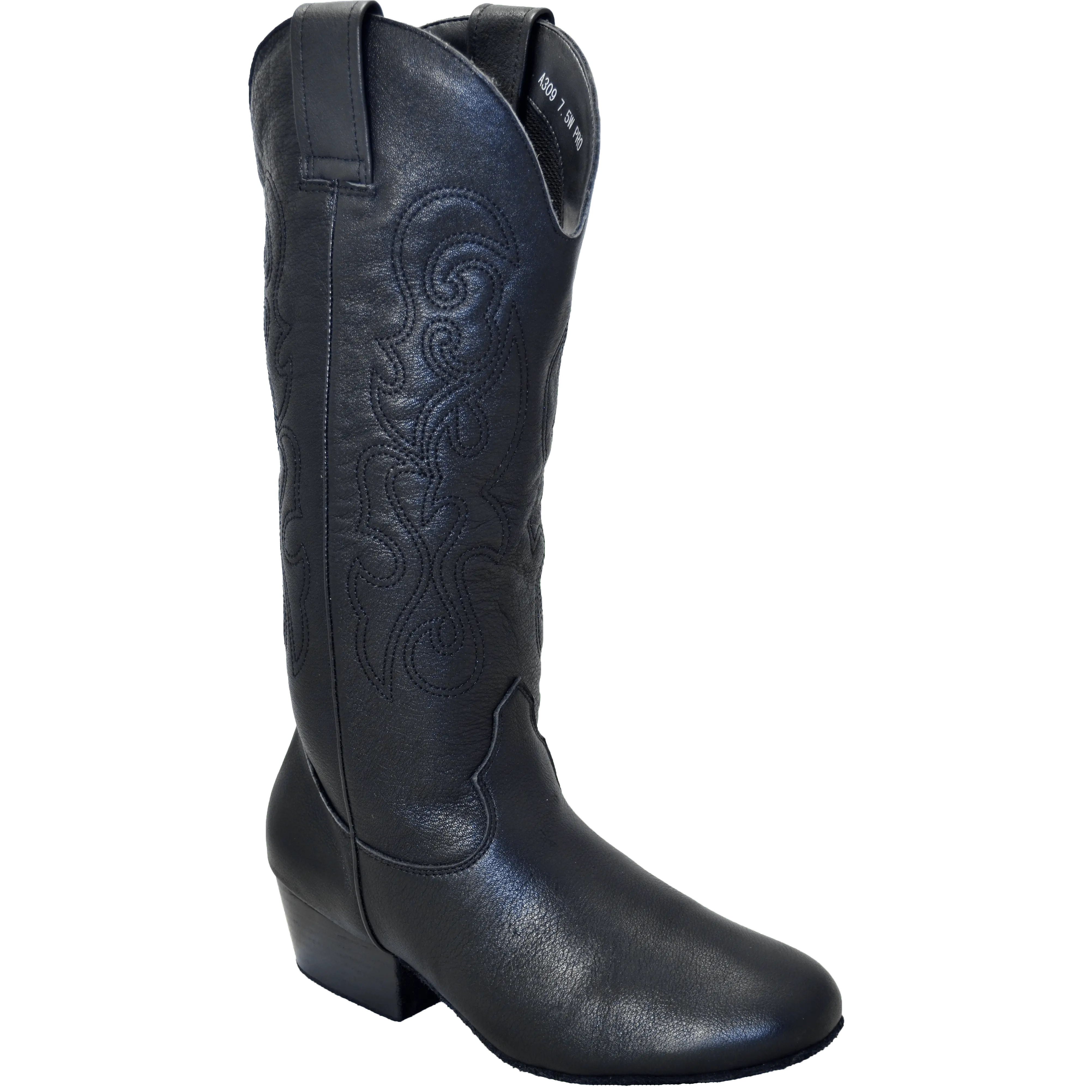 Ultimate - Women's Country Dance Boot - Black Leather - Pro - Zipper