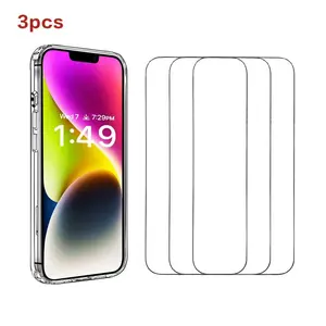 iPhone 16 Pro Screen Protector Sticker, 3-Pack Full Coverage Tempered Glass, 9h Hardness, Ultra-HD Transparent, Military-Grade Anti-Shatter HD