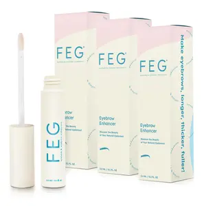 FEG Eyebrow Enhancer Growth Serum for Thicker Brows | Natural Brow Enhancing Serum for Growing and Thickening Eyebrows | Stimulates Natural Growth | 3-Pack of 3ml Tubes