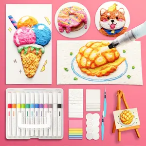 12/30pcs Magic Foam Texture Painting Kit, 3D Sponge with Foamy Textured Paper, DIY Bubble Drawing Pen Art Supplies, Vibrant Colors for Creative Projects