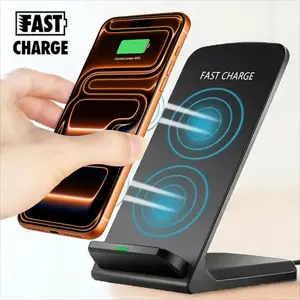 20W Wireless Charger Stand Phone Charging Station Compatible with iPhone 17 16 15 14 13 12 11 Pro/Max/Plus XS XR Compatible with Samsung Galaxy S25 S24 S23 S22 S21 S20 S10