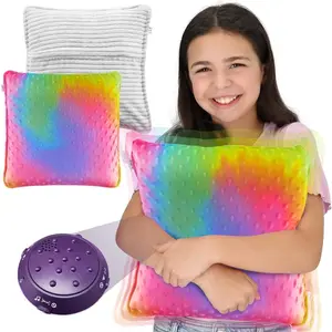 Special Supplies Vibrating Pillow Sensory Pressure Activated for Kids and Adults, 12” x 12” Plush Minky Soft Cover, Colorful