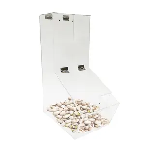FixtureDisplays® 7.5 X 13 X 18.5" 3.5 Gallon Clear Acrylic Bin Candy Bin Top Fill Front Access Minimal Lid Assembly 19490NEW-NF
