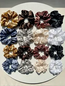 16-Pack Satin Hair Scrunchies, Soft Elastic Hair Ties for Women, Multicolor Hair Bands for Daily Use & Travel, Hair Rubber Bands