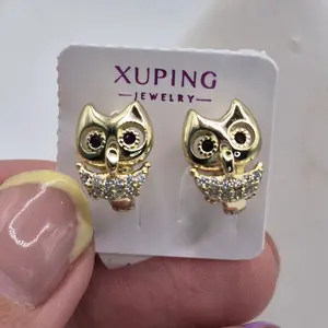 Xuping owl Earhoops Earrings plates Gold 14k