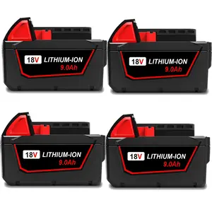 2/4/6/8Pack 9.0Ah M18 Battery for Milwaukee Tools (ElectricHammer, impact Wrench, Circular Saw, Chain Nailer Gun,etc.) Small household tools