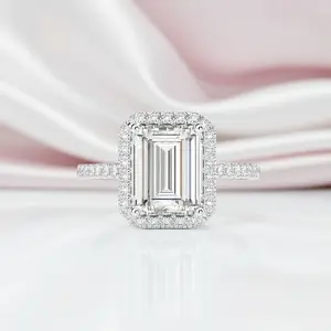 2ct Emerald Cut Excellent Diamond Option Engagement Ring