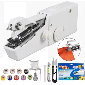 Mini Sewing Machine Handheld Sewing Machine for Home Use with Accessories Lightweight and easy to operate cordless portable sewing machine for beginners For home sewing DIY crafts fabrics
