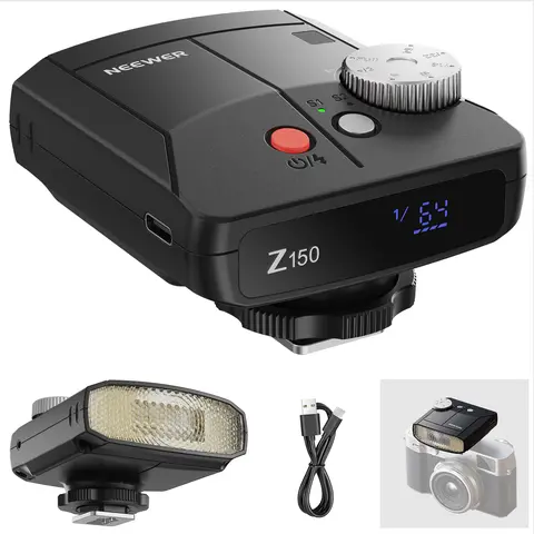 NEEWER Z150 Mini Camera Flash Speedlite, GN15 20Ws 6000K with 1200mAh Battery, 640 Full Power Flashes, S1/S2 Mode,  Compatible with Sony ZV-1, Canon, Nikon, Fujifilm DSLR & Mirrorless