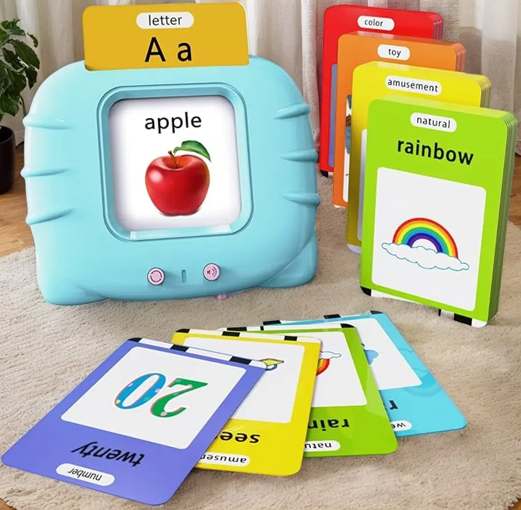 Lapare Audible Educational Toy with Music for Toddlers Aged 1-5 - 252 Sight Words Flash Cards for Girls - Blue