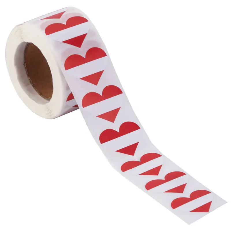 Austria Heart Stickers * 500 Per Roll (1" x 1") 25mm x 25mm