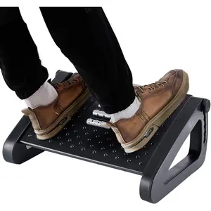 Six Heights Adjustable Foot Rest for Under Desk at Work, Ergonomic Foot Stool for Under Office Desks, Under Desk Footrest with Foot Massage Roller, Chair Footrest for Leg Rests