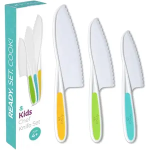 Kid Safe Knife Gift Set for Real Cooking Toddler Kitchen Knives Montessori STEM Cooking Tools Kids Chef Knives and Utensils BPA Free Dishwasher Safe Birthday Gift for Ages 4 to 12
