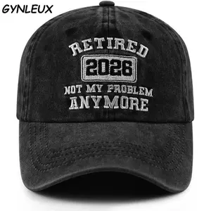 Retired 2026 Not My Problem Anymore Embroidered Baseball Cap Vintage Washed Adjustable Dad Hat For Men Women Retirement Gift Funny Retirement Hat