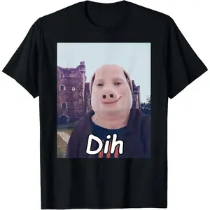 100% Cotton Unisex funny brainrot gen z humor cat meme dihh cat meme gen alpha Men Women T-Shirt