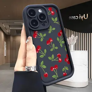 Cherry Case for iPhone 17 Air 16 16e 15 14 13 12 11 Pro Max Plus X XS Drop Protection Shockproof Soft Silicone smartphone Cover